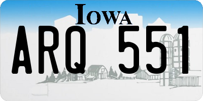 IA license plate ARQ551