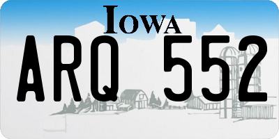 IA license plate ARQ552