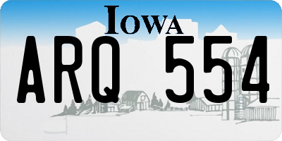 IA license plate ARQ554
