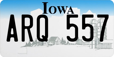 IA license plate ARQ557