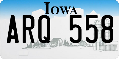 IA license plate ARQ558