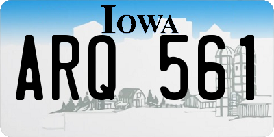 IA license plate ARQ561