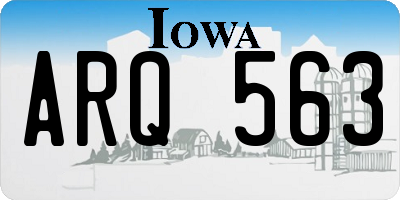 IA license plate ARQ563