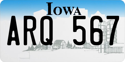IA license plate ARQ567