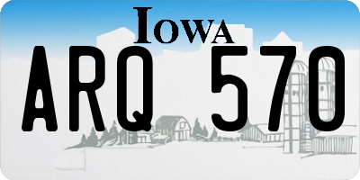 IA license plate ARQ570