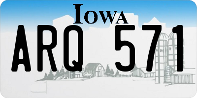 IA license plate ARQ571