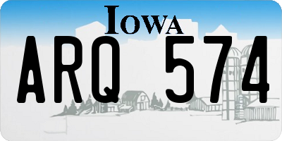 IA license plate ARQ574