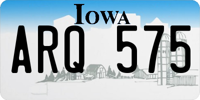 IA license plate ARQ575