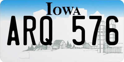 IA license plate ARQ576