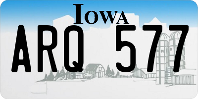 IA license plate ARQ577