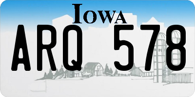 IA license plate ARQ578