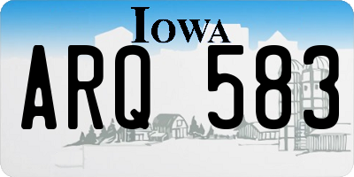 IA license plate ARQ583