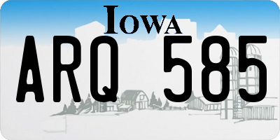 IA license plate ARQ585