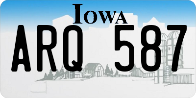 IA license plate ARQ587