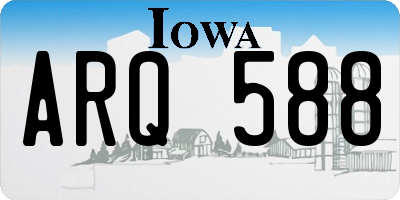 IA license plate ARQ588