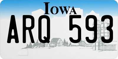 IA license plate ARQ593