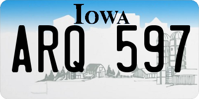 IA license plate ARQ597