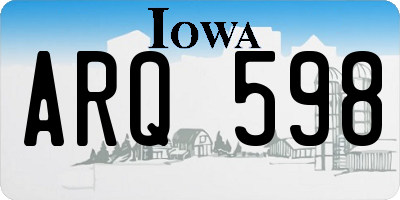IA license plate ARQ598