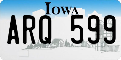 IA license plate ARQ599