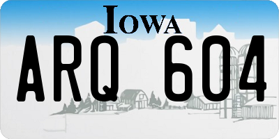 IA license plate ARQ604