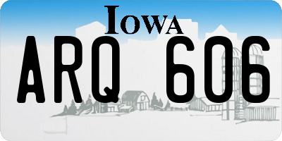 IA license plate ARQ606