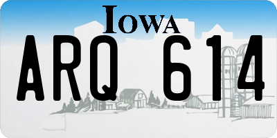 IA license plate ARQ614