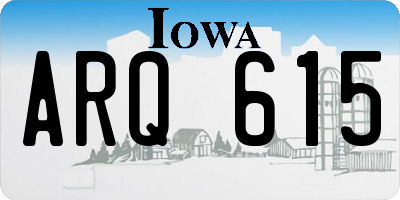 IA license plate ARQ615