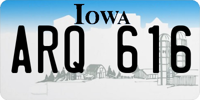 IA license plate ARQ616