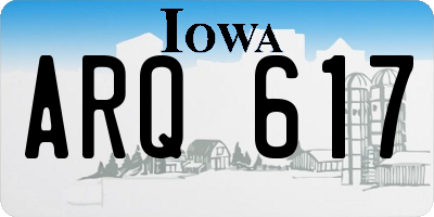 IA license plate ARQ617