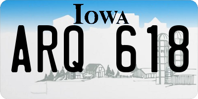 IA license plate ARQ618