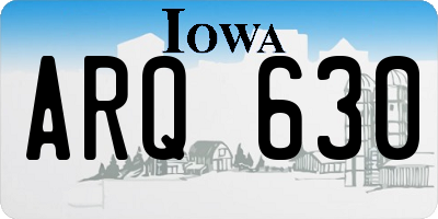 IA license plate ARQ630