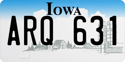 IA license plate ARQ631
