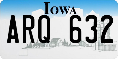 IA license plate ARQ632