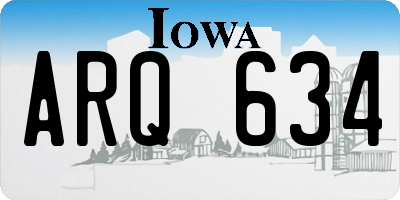 IA license plate ARQ634