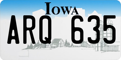 IA license plate ARQ635