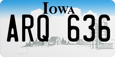 IA license plate ARQ636