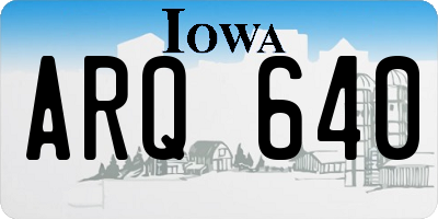 IA license plate ARQ640
