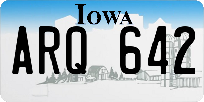 IA license plate ARQ642