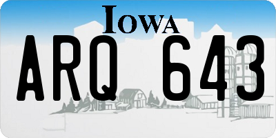IA license plate ARQ643
