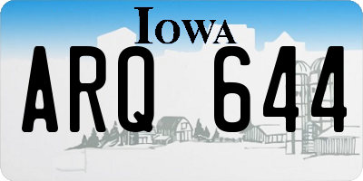 IA license plate ARQ644