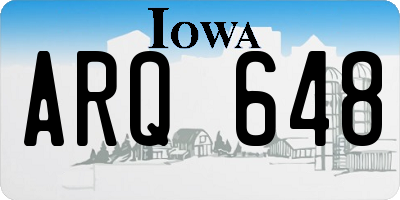 IA license plate ARQ648