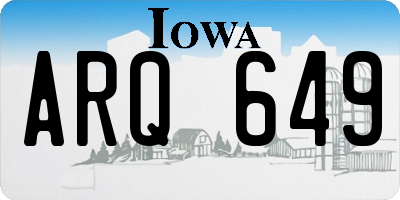 IA license plate ARQ649