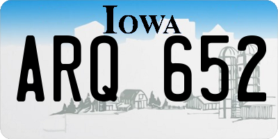 IA license plate ARQ652