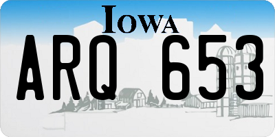 IA license plate ARQ653
