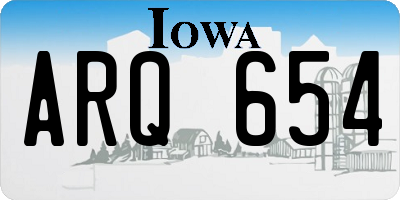IA license plate ARQ654