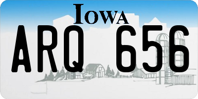 IA license plate ARQ656