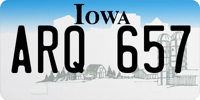 IA license plate ARQ657