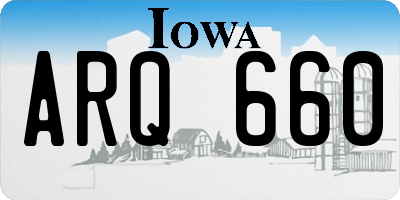 IA license plate ARQ660