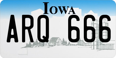 IA license plate ARQ666