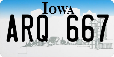 IA license plate ARQ667